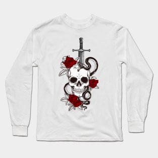 Sword Skull Flower Snake Long Sleeve T-Shirt